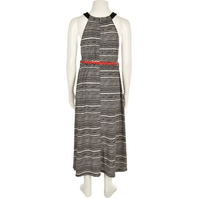 Girls black stripe maxi dress